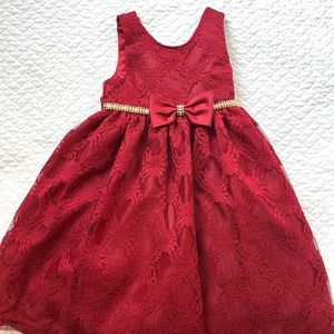 NEW American Princess girls Red Laced Dress 4T